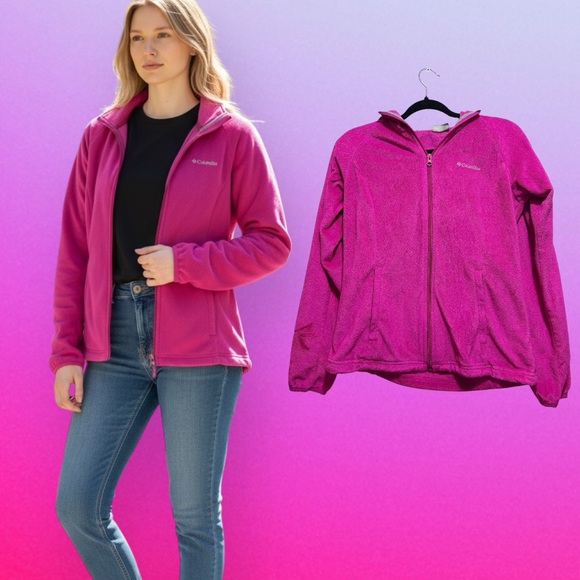 Columbia Jackets & Blazers - Columbia vintage Y2K Vibrant Pink Zip-Up Jacket